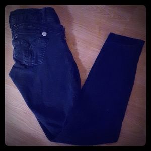 Mid-waist skinny black jeans